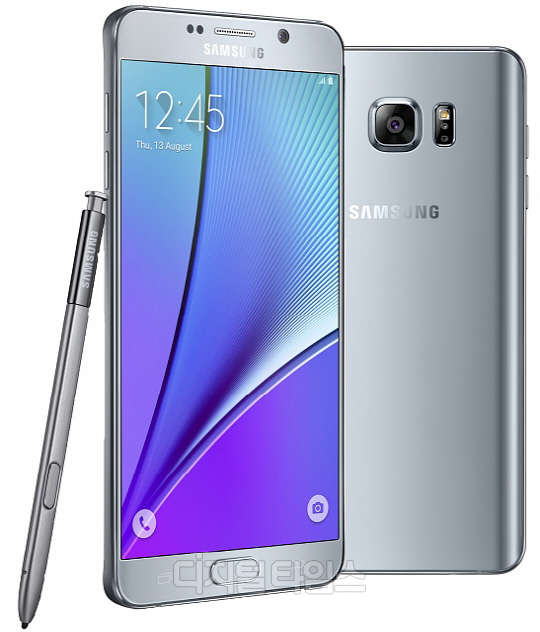 갤럭시노트5 실버티타늄 사진